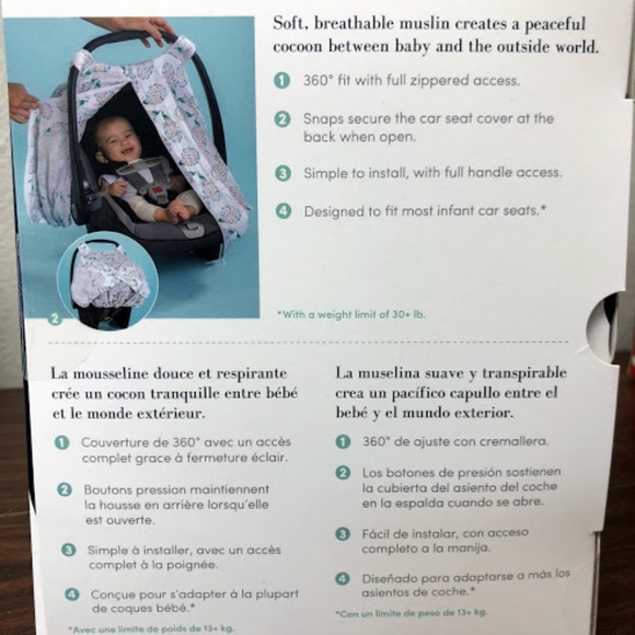 BEBE AU LAIT CAR SEAT COVER - GARLAND - Picture 3 of 4